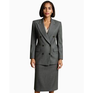 Nicholas Matthews Plaid Vintage Two Piece Skirt Suit Set
